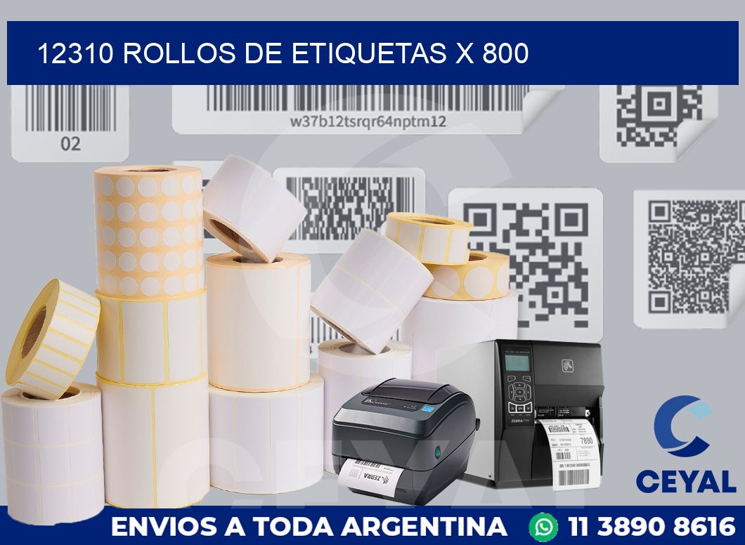 12310 rollos de etiquetas x 800
