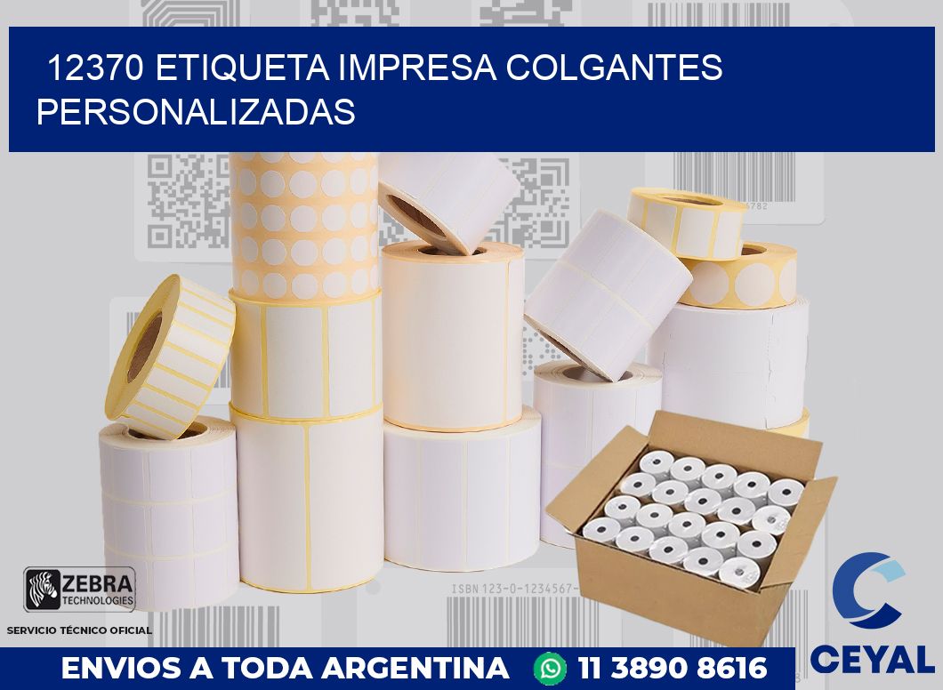 12370 ETIQUETA IMPRESA COLGANTES PERSONALIZADAS