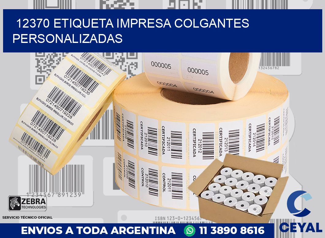 12370 ETIQUETA IMPRESA COLGANTES PERSONALIZADAS