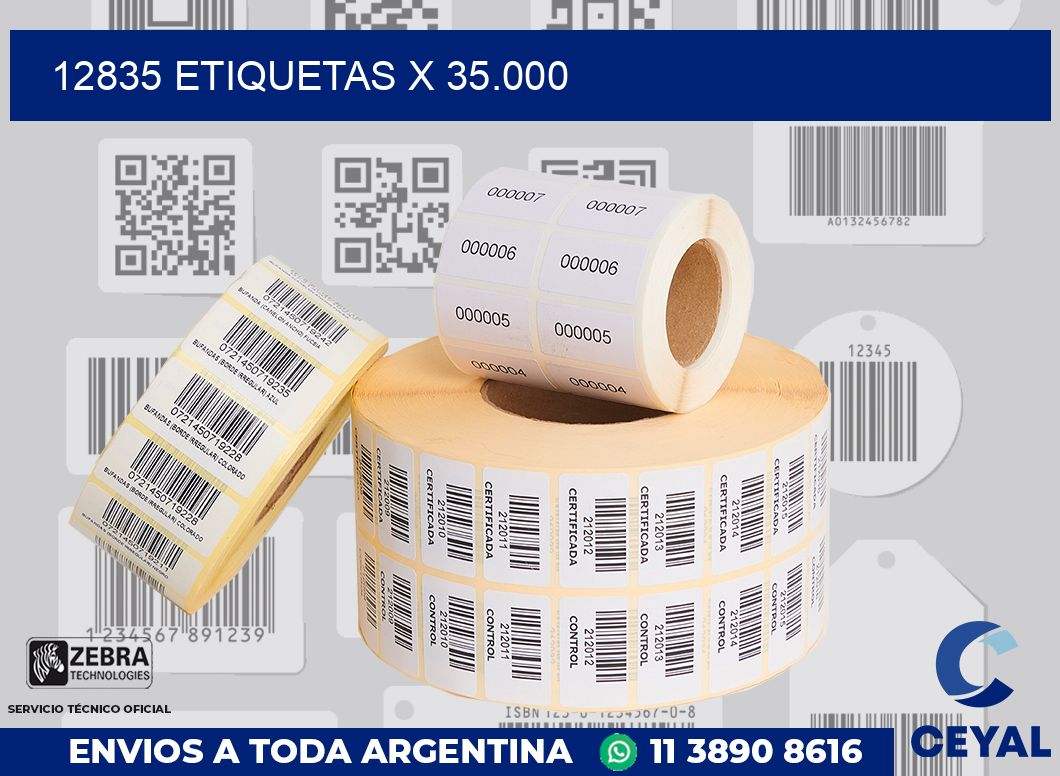 12835 Etiquetas x 35.000