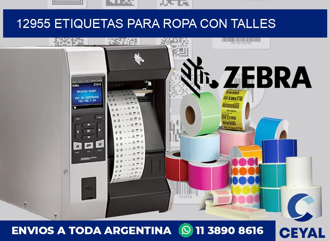 12955 ETIQUETAS PARA ROPA CON TALLES