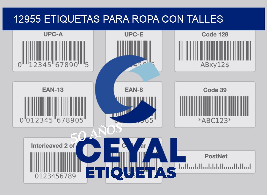 12955 ETIQUETAS PARA ROPA CON TALLES