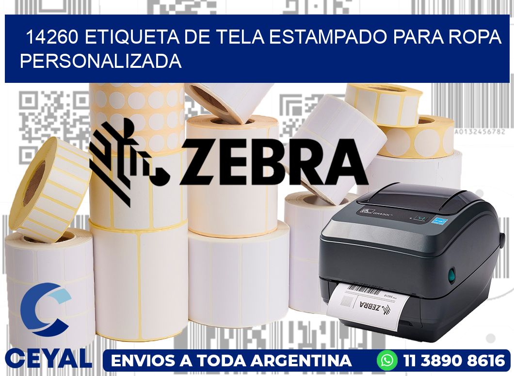 14260 ETIQUETA DE TELA ESTAMPADO PARA ROPA PERSONALIZADA
