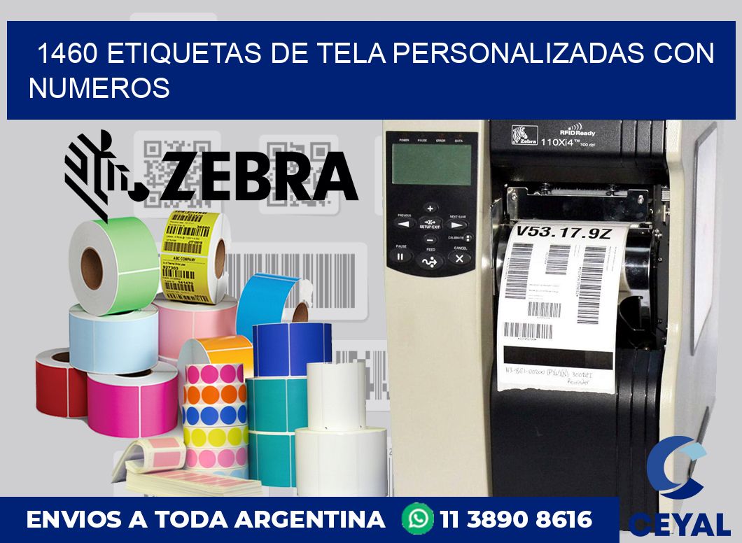 1460 ETIQUETAS DE TELA PERSONALIZADAS CON NUMEROS