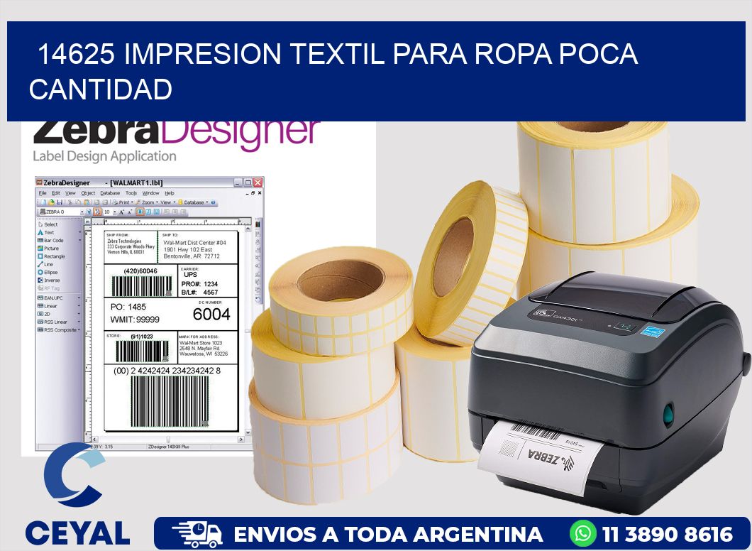 14625 IMPRESION TEXTIL PARA ROPA POCA CANTIDAD