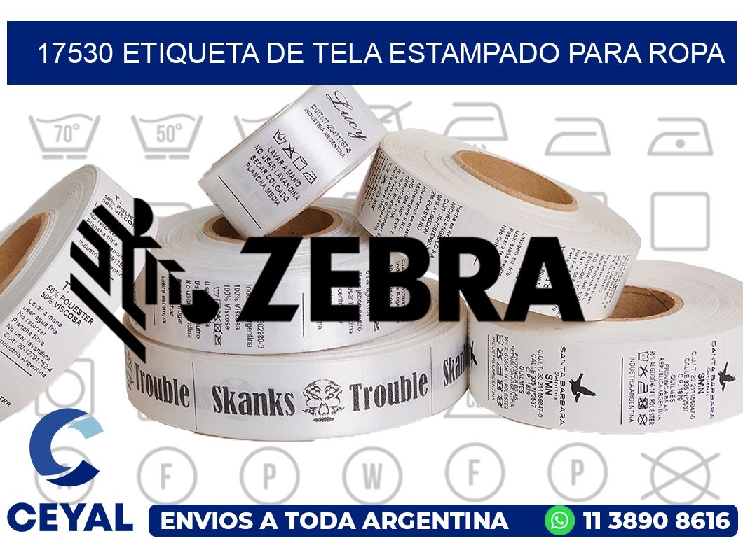 17530 ETIQUETA DE TELA ESTAMPADO PARA ROPA