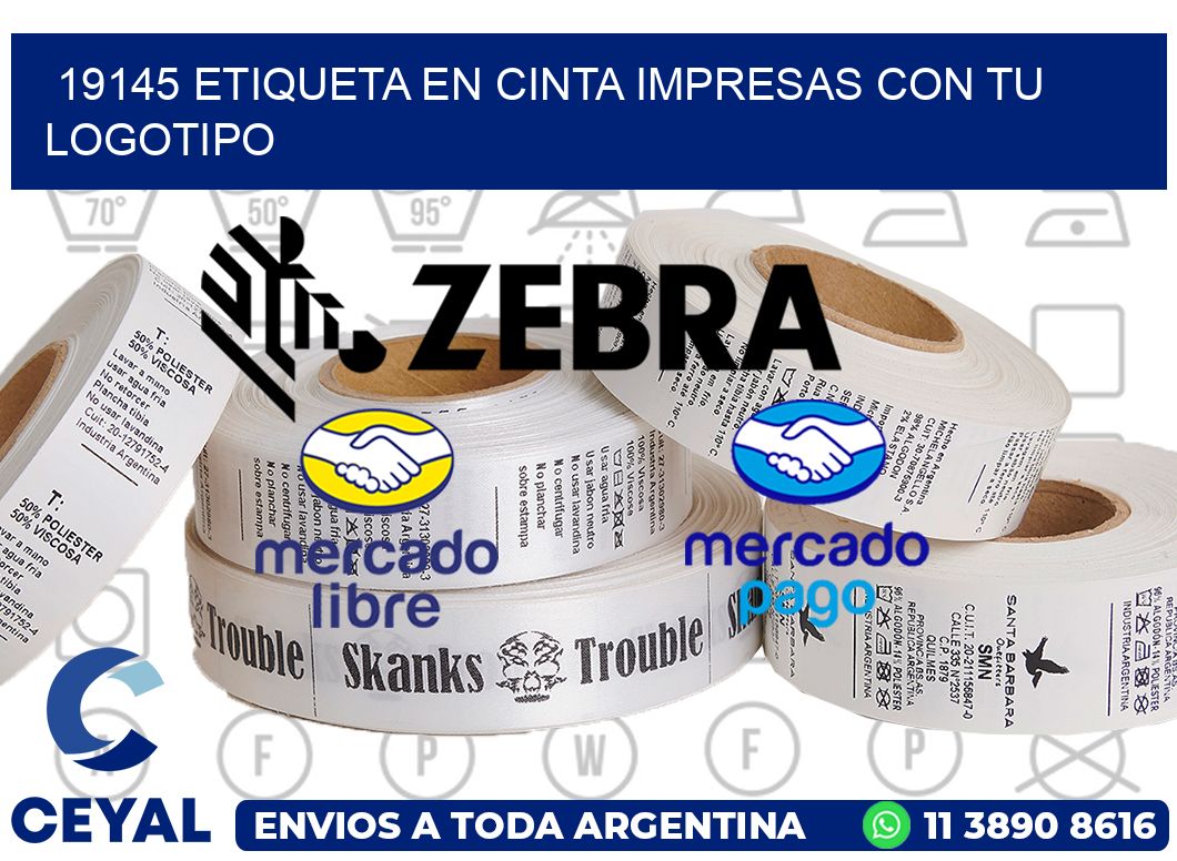 19145 ETIQUETA EN CINTA IMPRESAS CON TU LOGOTIPO
