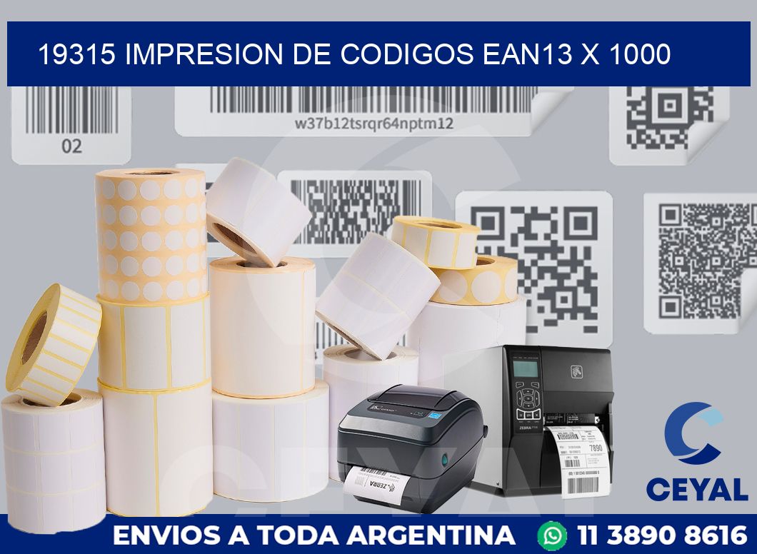 19315 impresion de codigos EAN13 x 1000