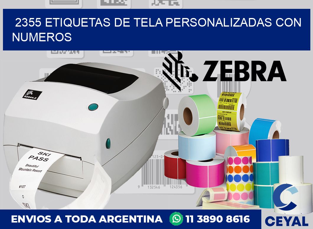 2355 ETIQUETAS DE TELA PERSONALIZADAS CON NUMEROS