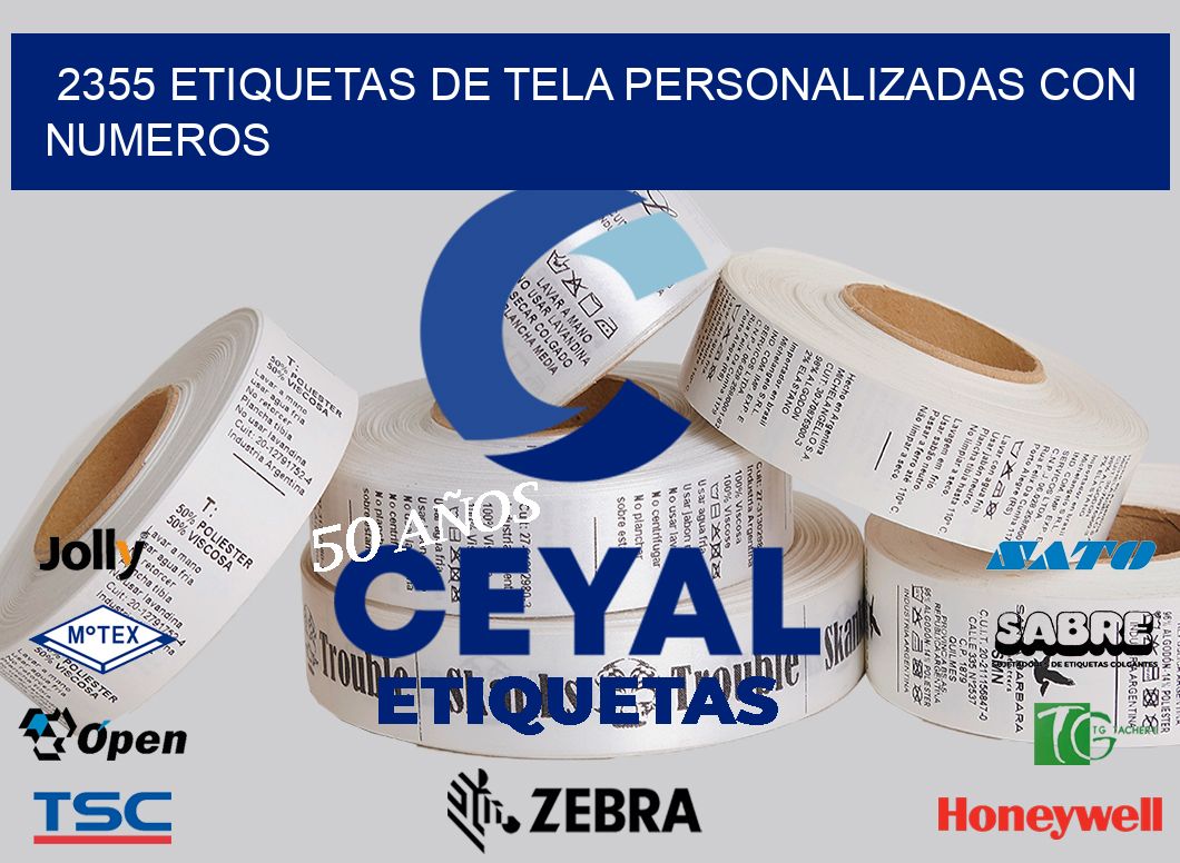 2355 ETIQUETAS DE TELA PERSONALIZADAS CON NUMEROS