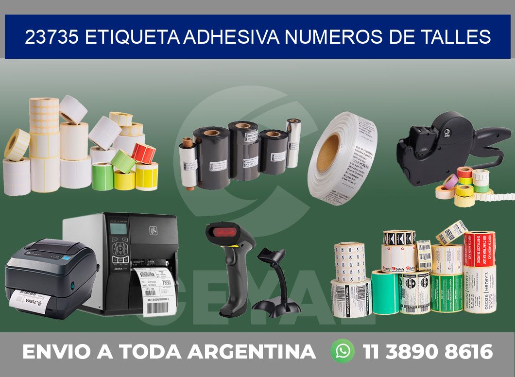 23735 ETIQUETA ADHESIVA NUMEROS DE TALLES