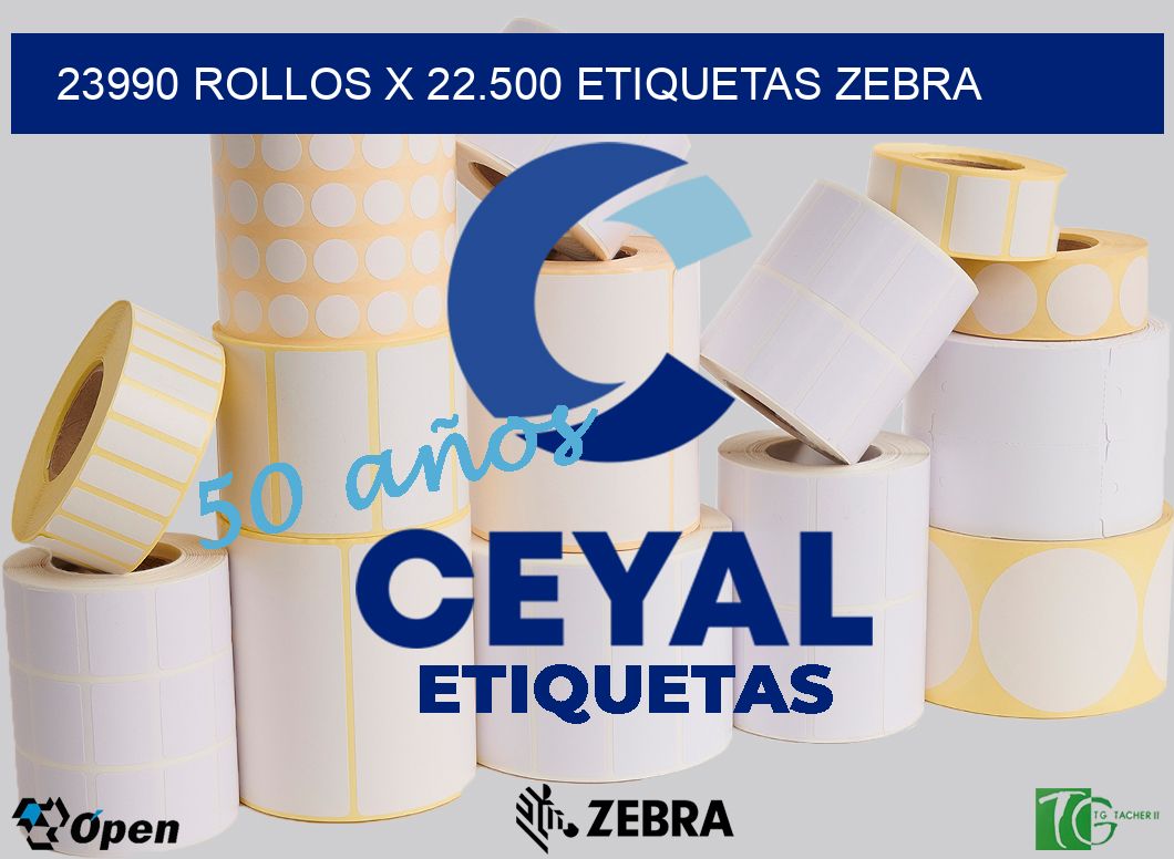 23990 Rollos x 22.500 etiquetas zebra