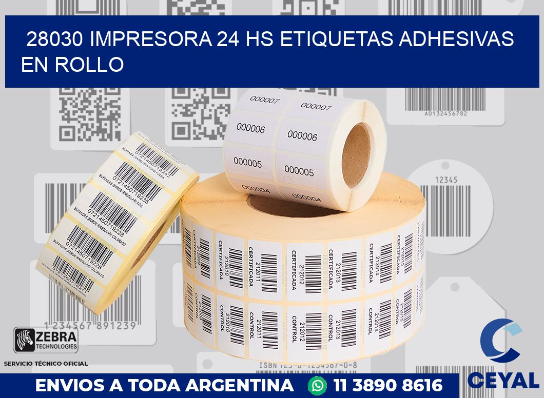 28030 impresora 24 hs etiquetas adhesivas en rollo