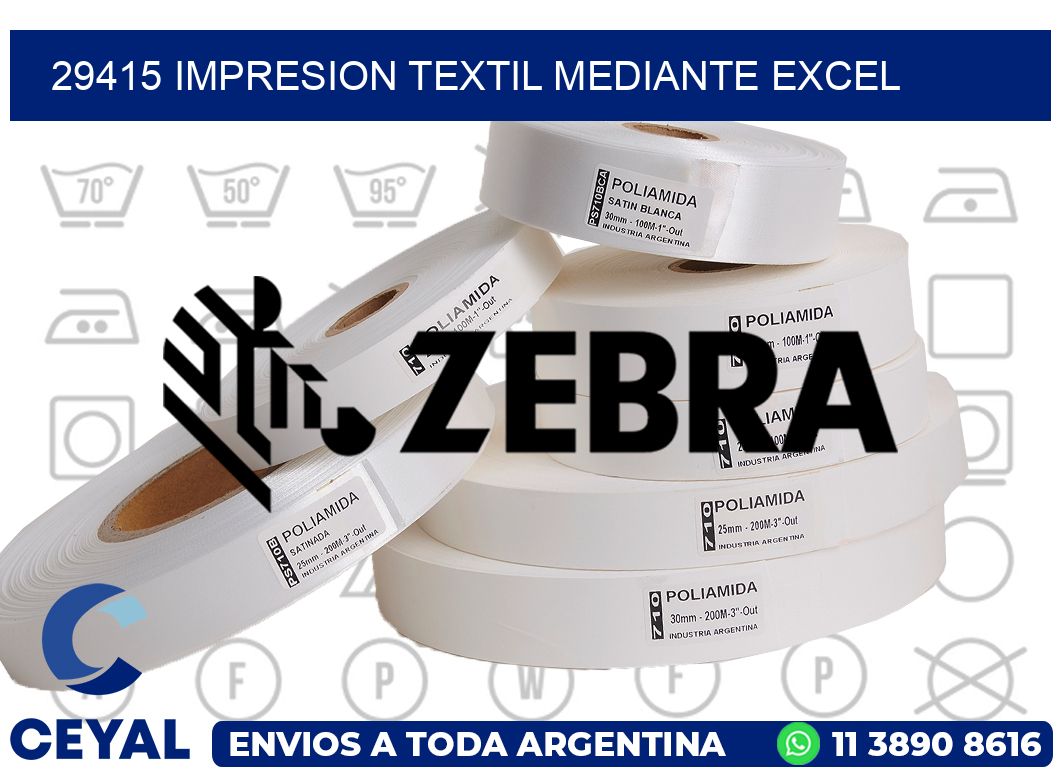 29415 IMPRESION TEXTIL MEDIANTE EXCEL