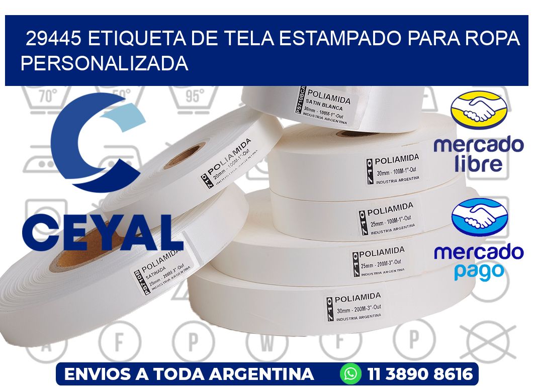 29445 ETIQUETA DE TELA ESTAMPADO PARA ROPA PERSONALIZADA
