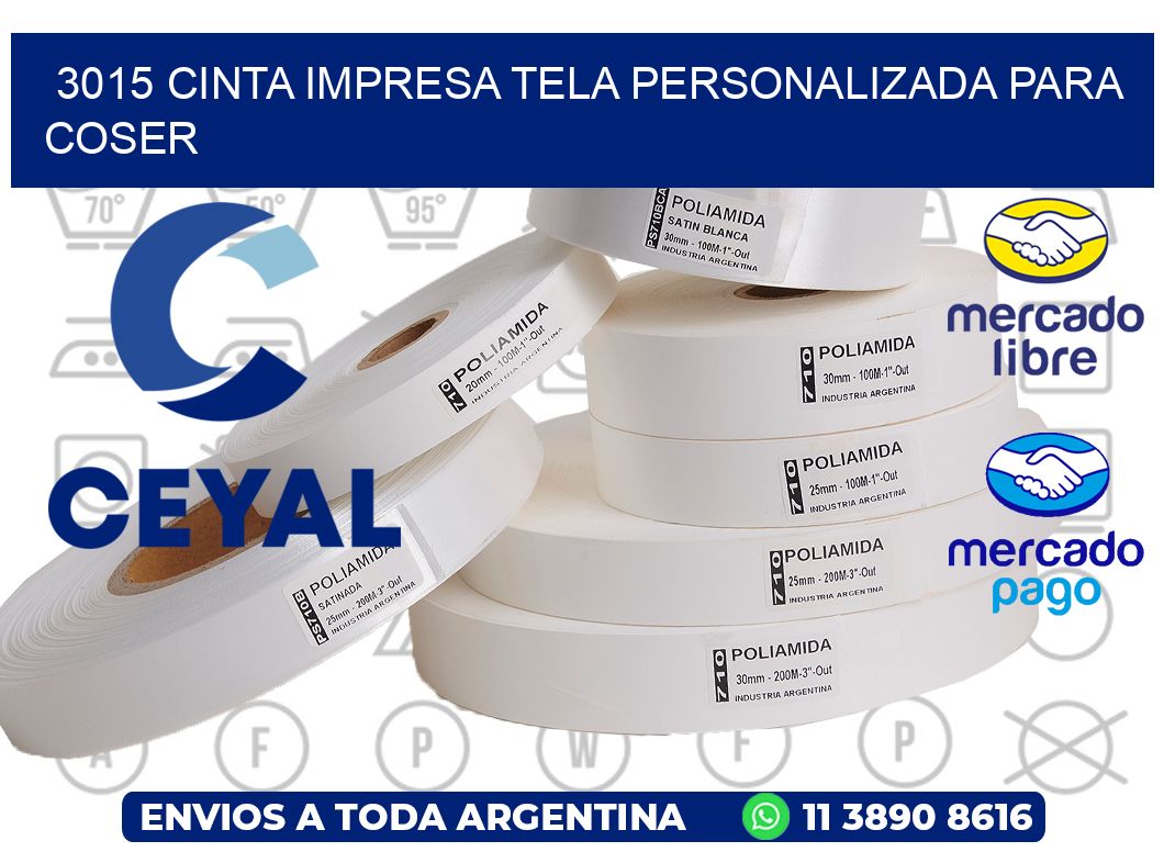 3015 CINTA IMPRESA TELA PERSONALIZADA PARA COSER