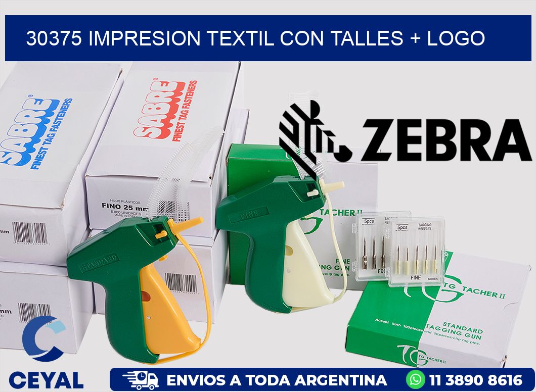 30375 IMPRESION TEXTIL CON TALLES + LOGO