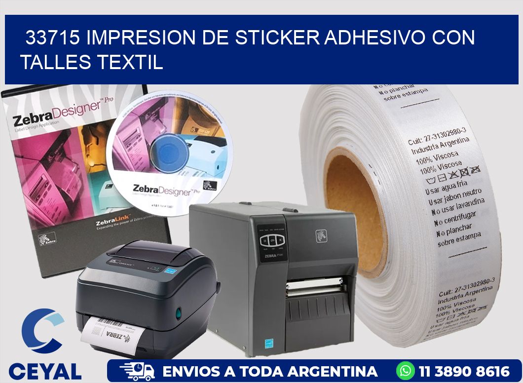 33715 IMPRESION DE STICKER ADHESIVO CON TALLES TEXTIL