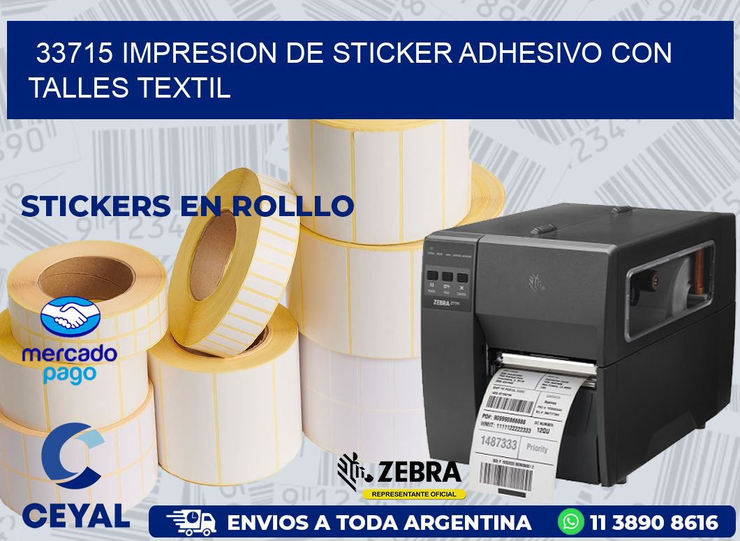 33715 IMPRESION DE STICKER ADHESIVO CON TALLES TEXTIL