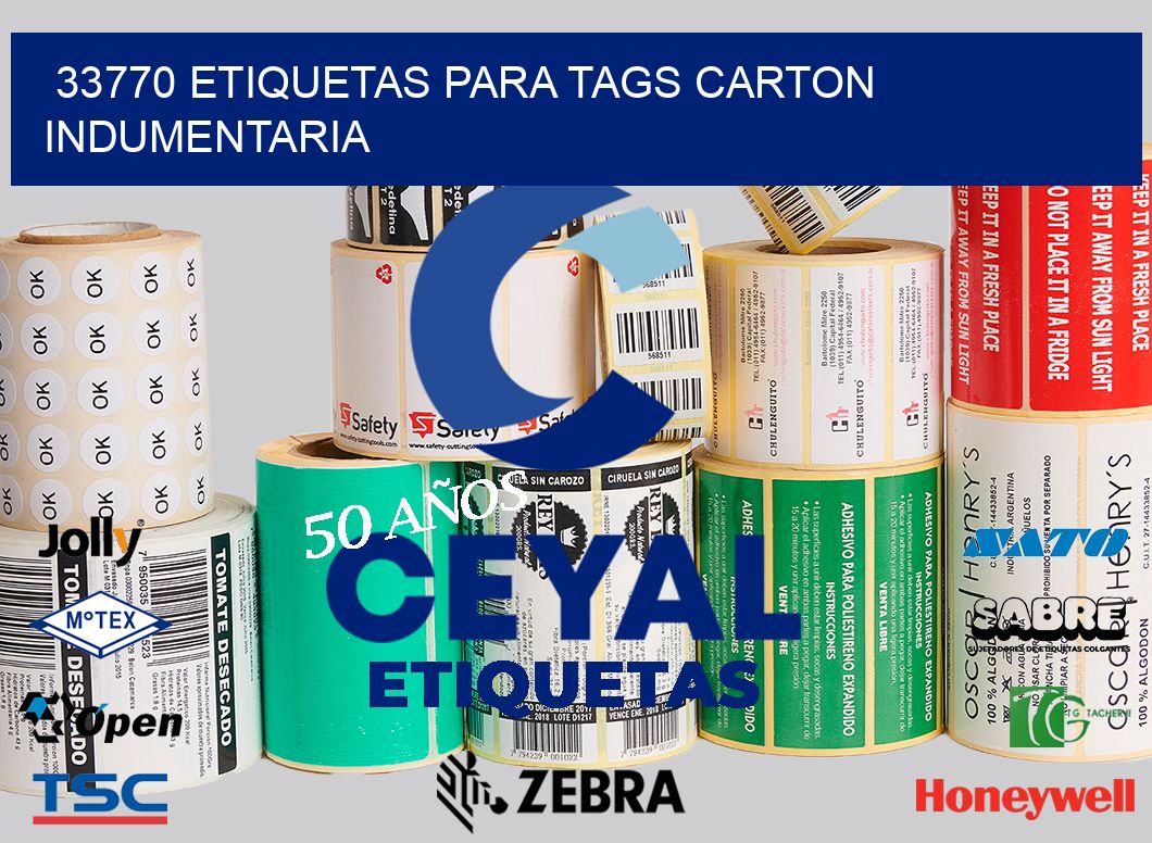 33770 ETIQUETAS PARA TAGS CARTON INDUMENTARIA