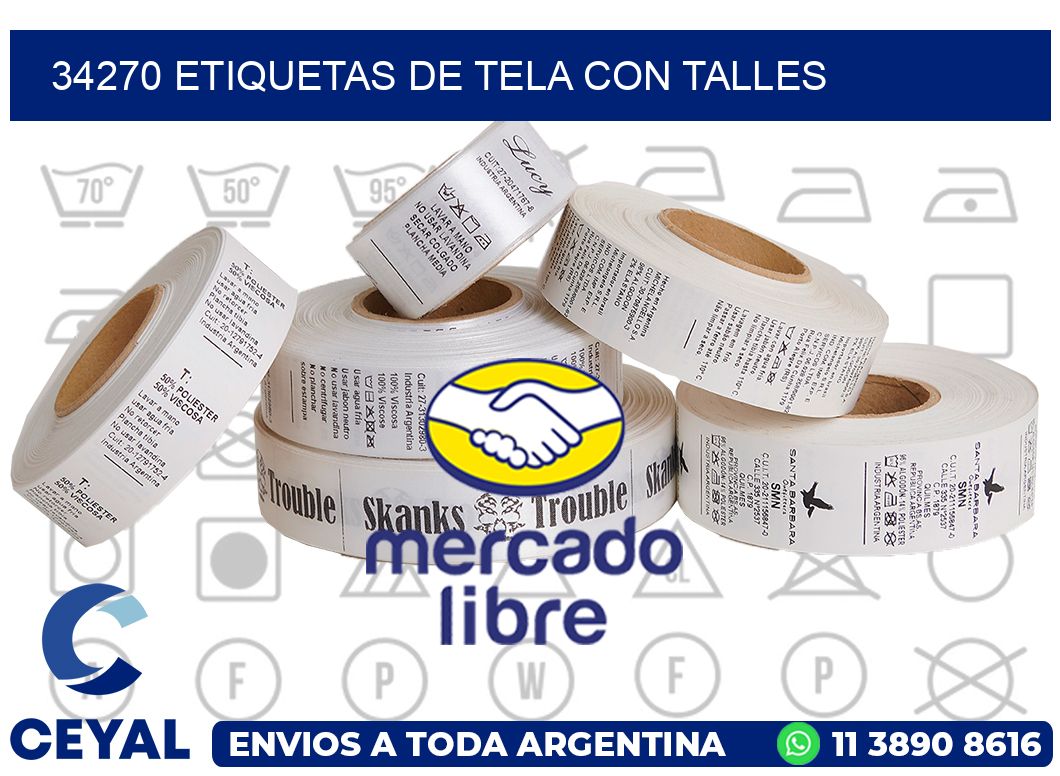 34270 ETIQUETAS DE TELA CON TALLES