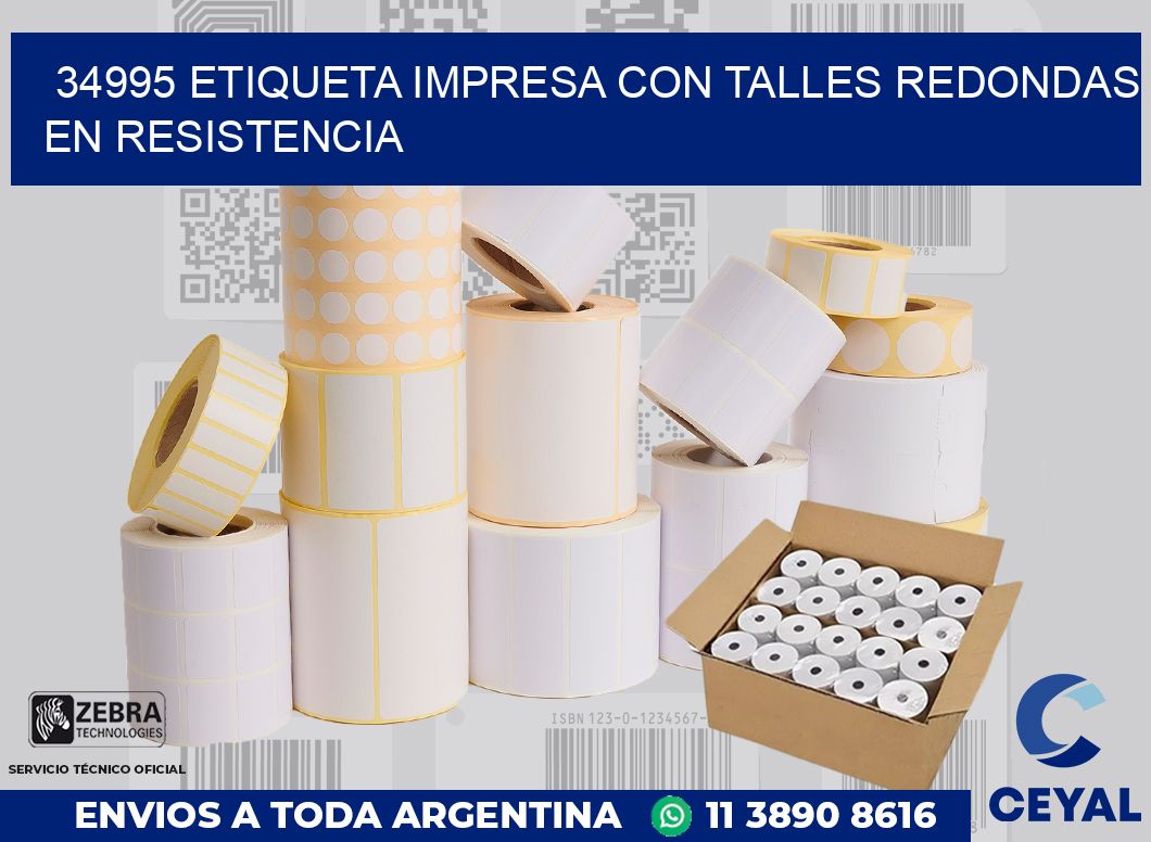 34995 ETIQUETA IMPRESA CON TALLES REDONDAS EN RESISTENCIA