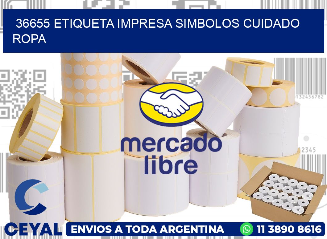 36655 ETIQUETA IMPRESA SIMBOLOS CUIDADO ROPA