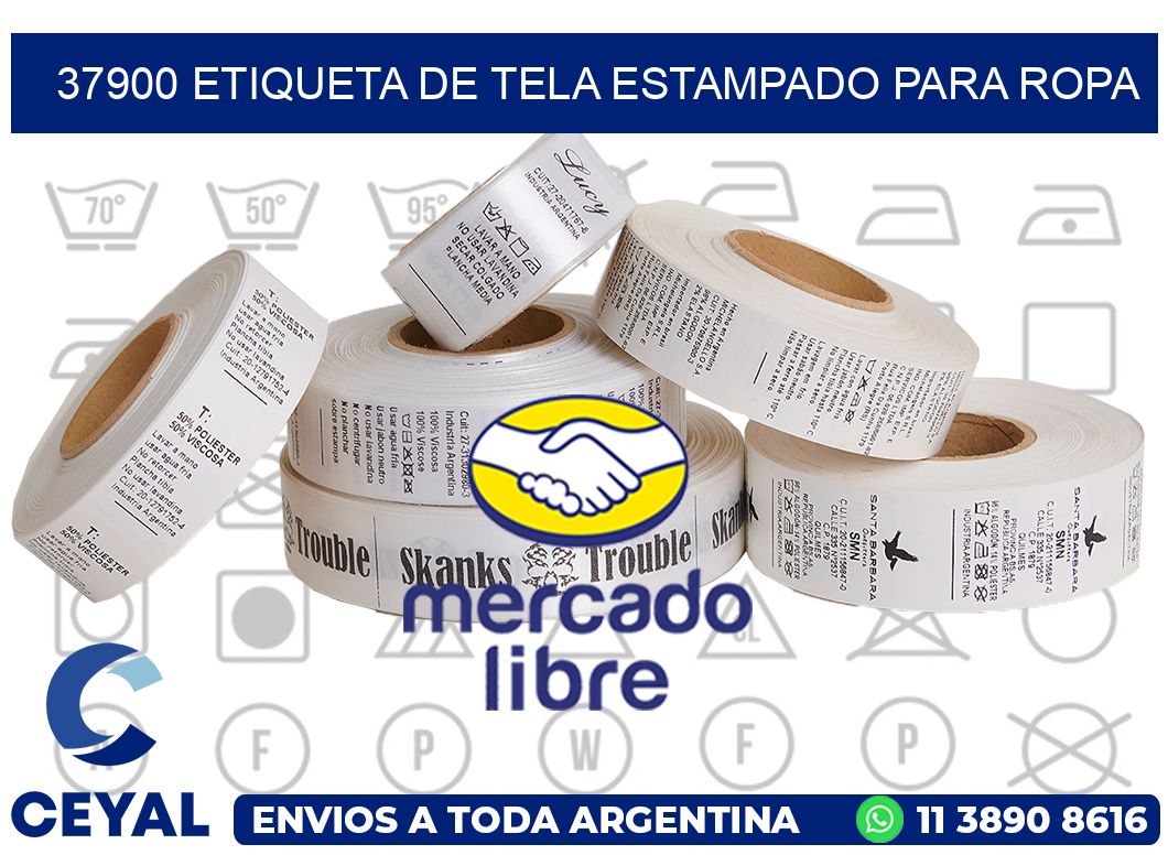 37900 ETIQUETA DE TELA ESTAMPADO PARA ROPA