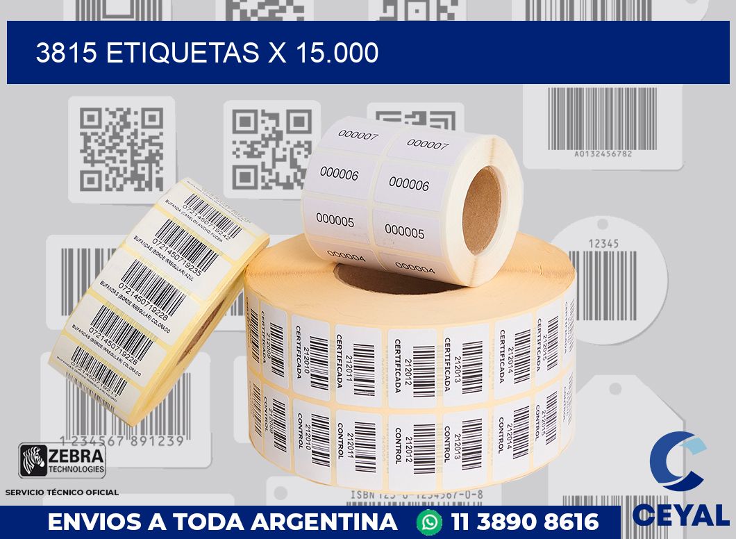 3815 Etiquetas x 15.000