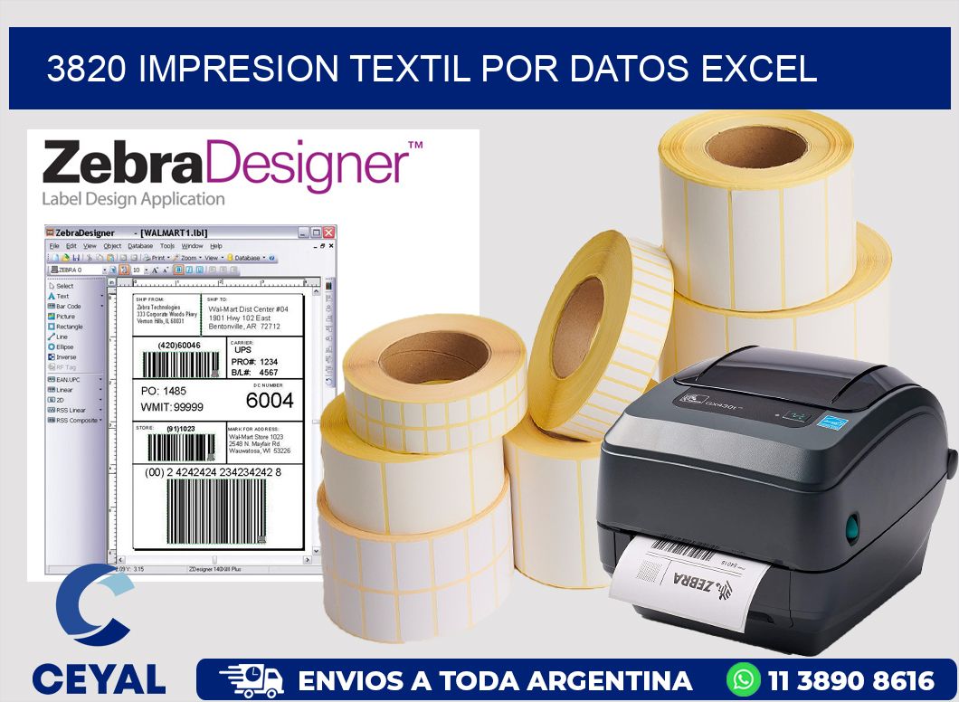 3820 IMPRESION TEXTIL POR DATOS EXCEL