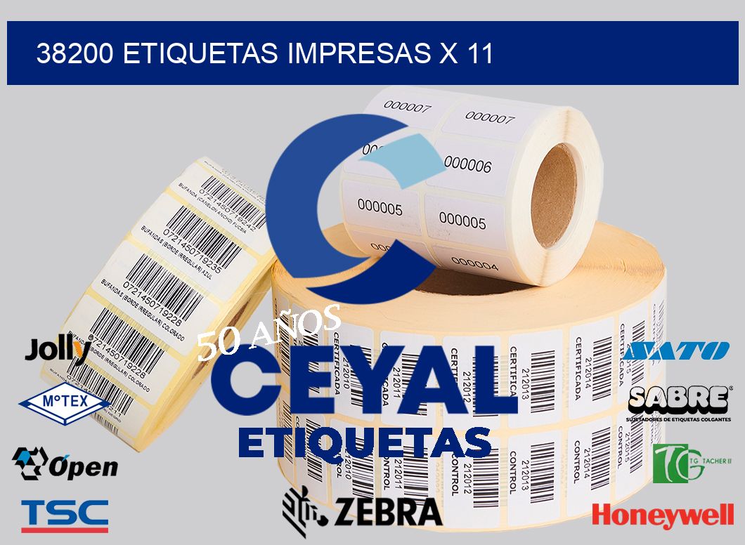 38200 Etiquetas impresas x 11
