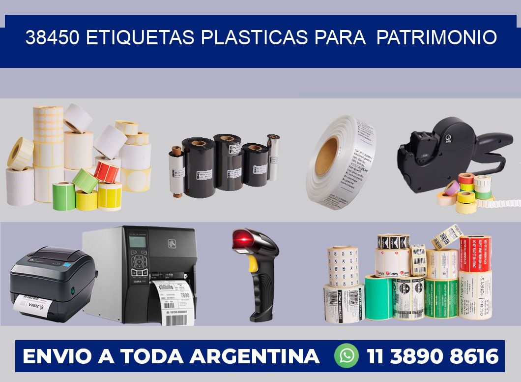38450 ETIQUETAS PLASTICAS PARA  PATRIMONIO