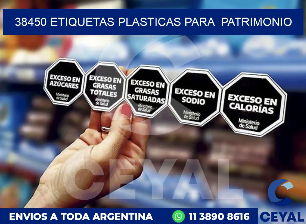 38450 ETIQUETAS PLASTICAS PARA  PATRIMONIO