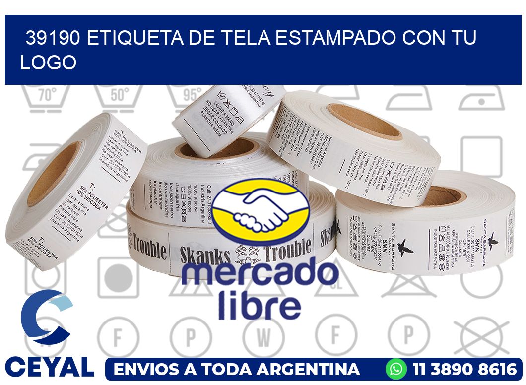39190 ETIQUETA DE TELA ESTAMPADO CON TU LOGO