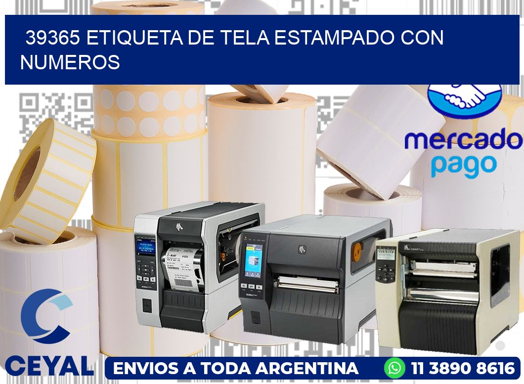 39365 ETIQUETA DE TELA ESTAMPADO CON NUMEROS