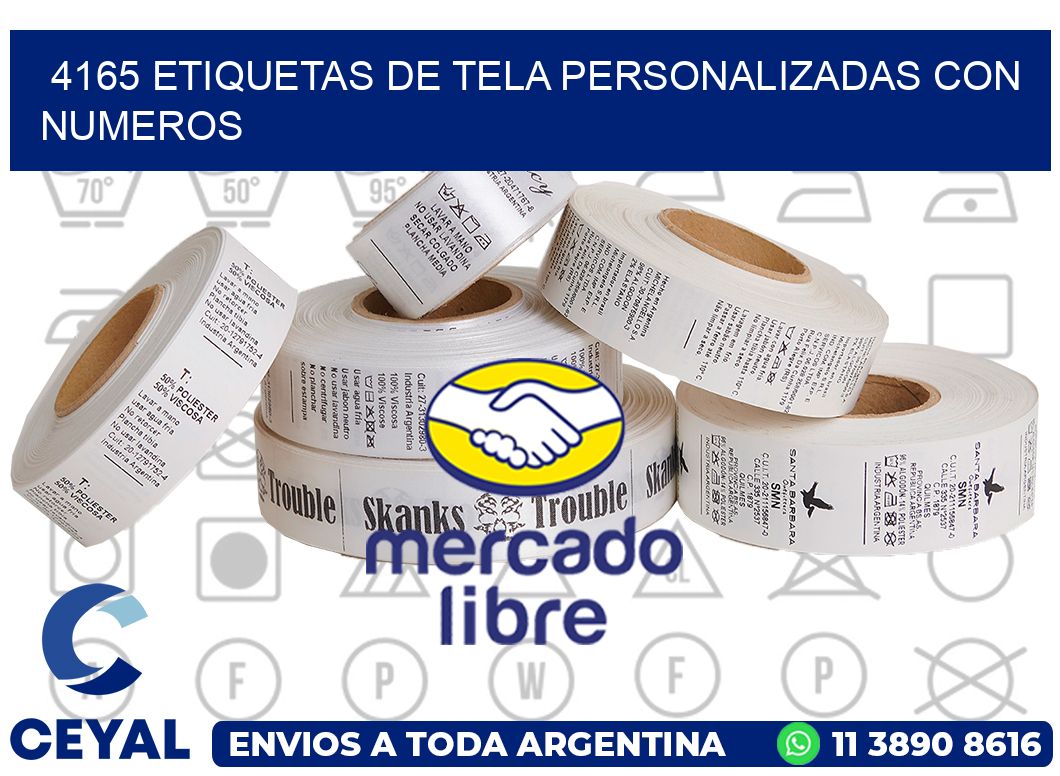 4165 ETIQUETAS DE TELA PERSONALIZADAS CON NUMEROS
