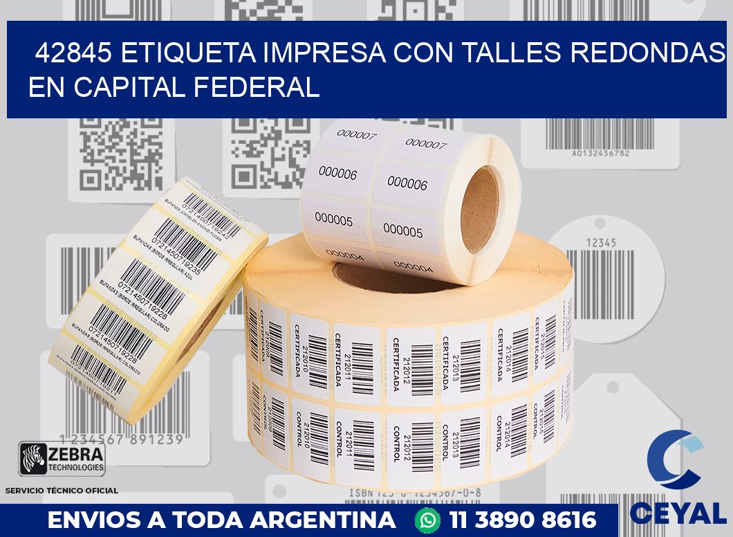 42845 ETIQUETA IMPRESA CON TALLES REDONDAS EN CAPITAL FEDERAL