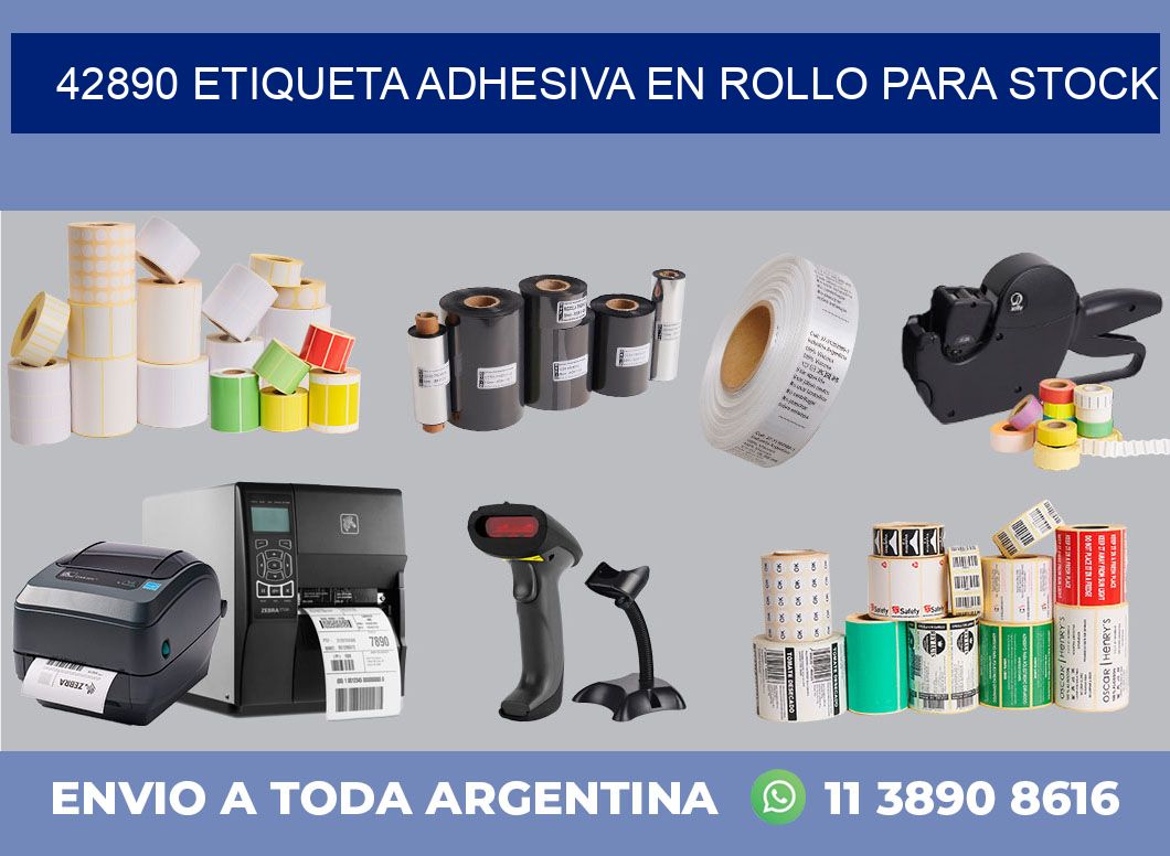 42890 ETIQUETA ADHESIVA EN ROLLO PARA STOCK