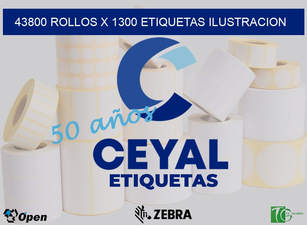 43800 Rollos x 1300 etiquetas ilustracion