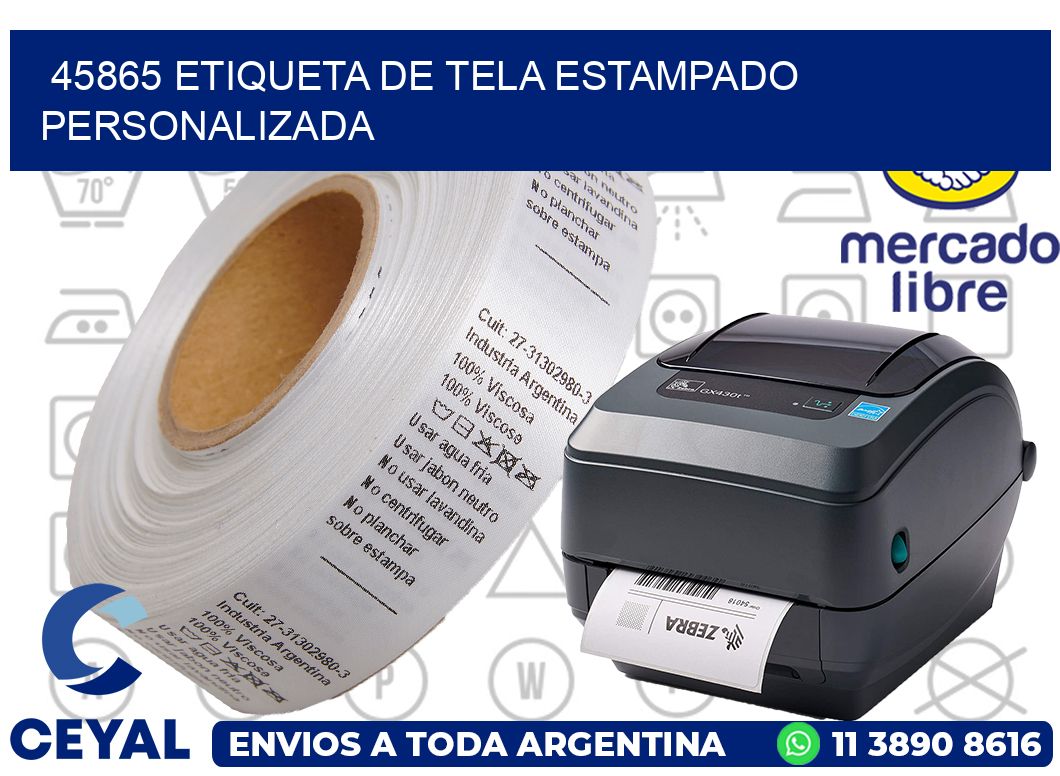 45865 ETIQUETA DE TELA ESTAMPADO PERSONALIZADA