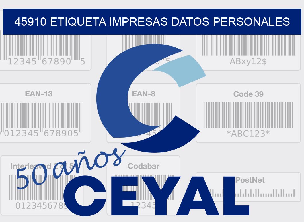 45910 ETIQUETA IMPRESAS DATOS PERSONALES