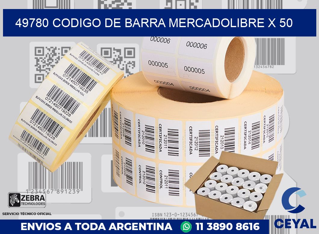 49780 codigo de barra mercadolibre x 50