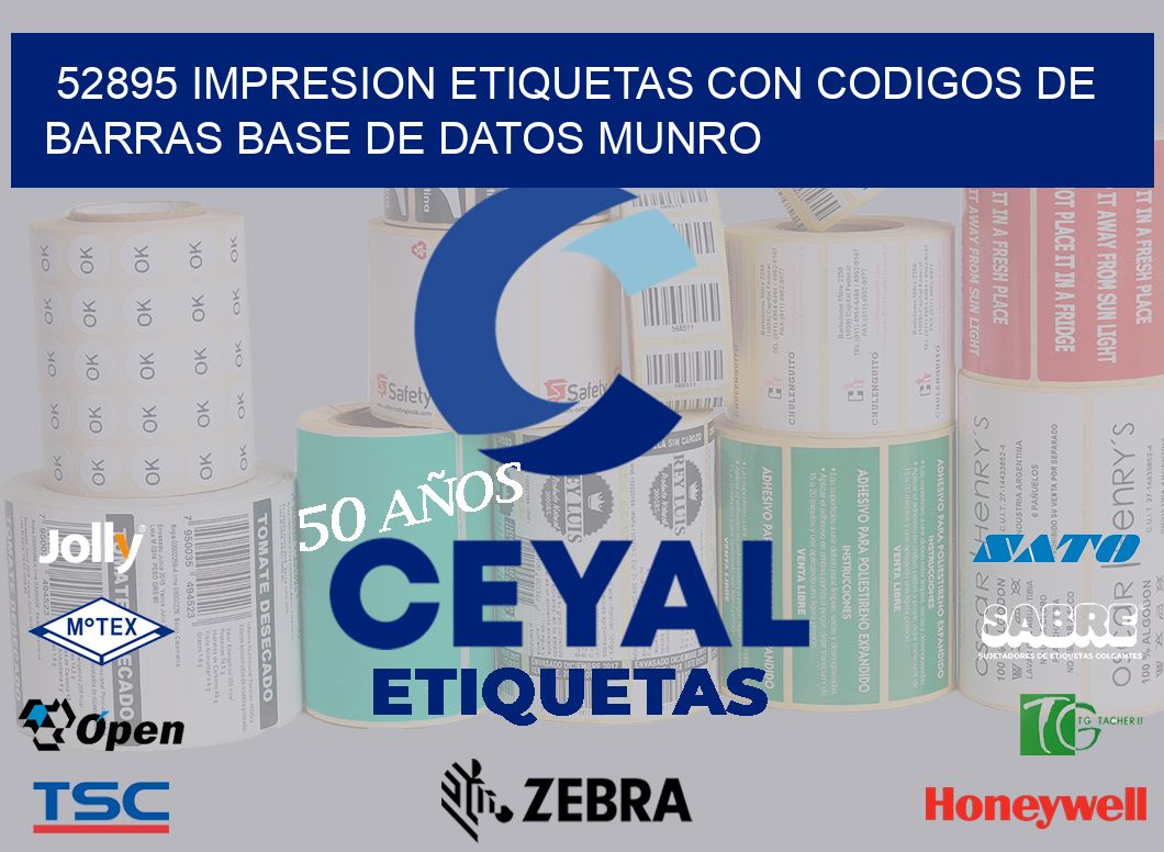52895 IMPRESION ETIQUETAS CON CODIGOS DE BARRAS BASE DE DATOS MUNRO