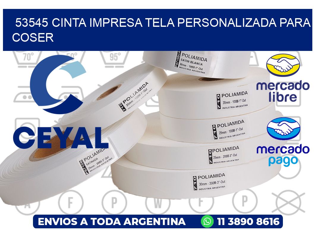 53545 CINTA IMPRESA TELA PERSONALIZADA PARA COSER