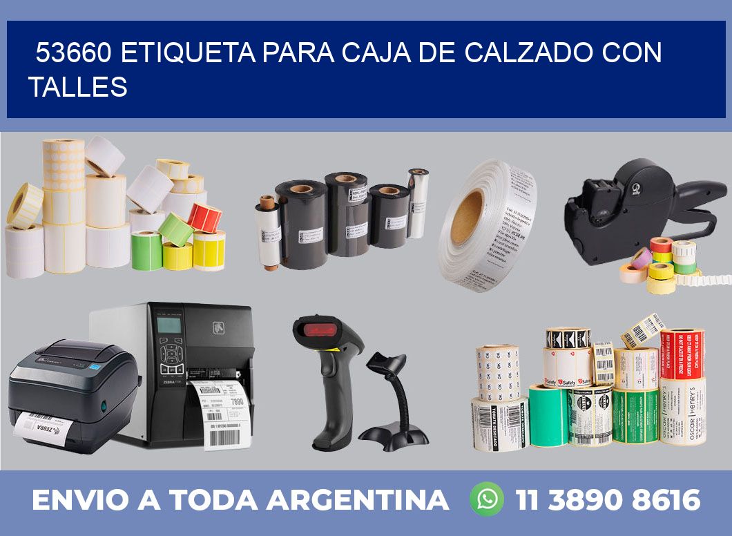 53660 ETIQUETA PARA CAJA DE CALZADO CON TALLES