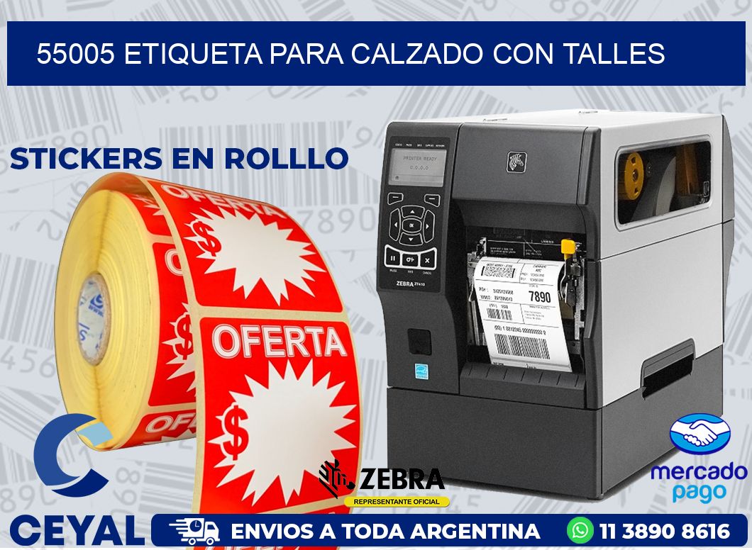 55005 ETIQUETA PARA CALZADO CON TALLES