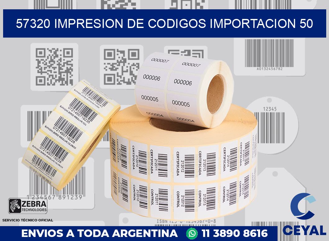 57320 impresion de codigos importacion 50