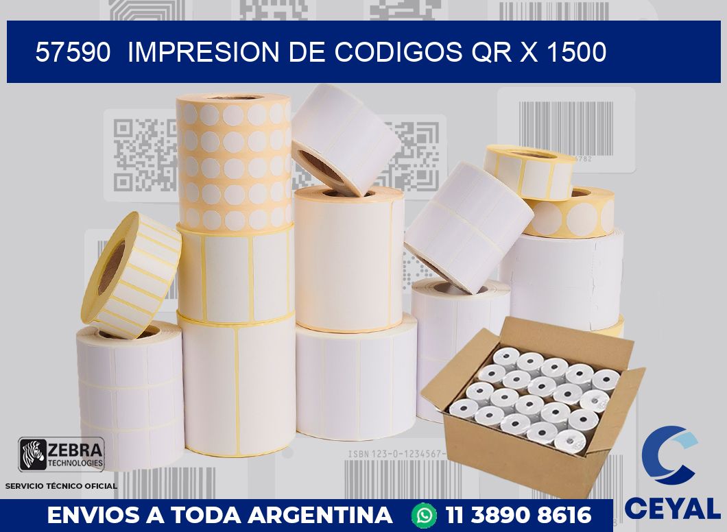 57590  impresion de codigos qr x 1500