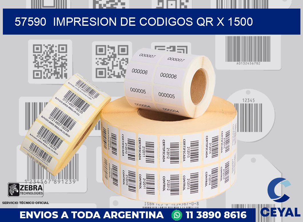 57590  impresion de codigos qr x 1500