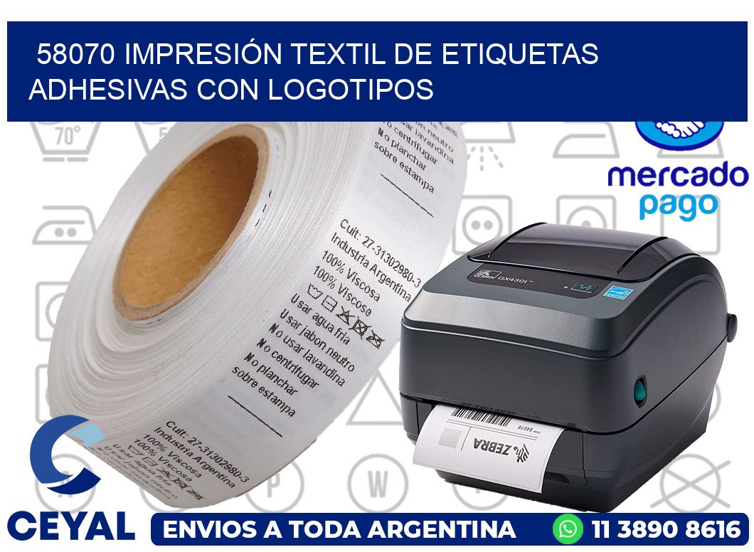 58070 IMPRESIÓN TEXTIL DE ETIQUETAS ADHESIVAS CON LOGOTIPOS